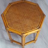 Table basse vintage en rotin