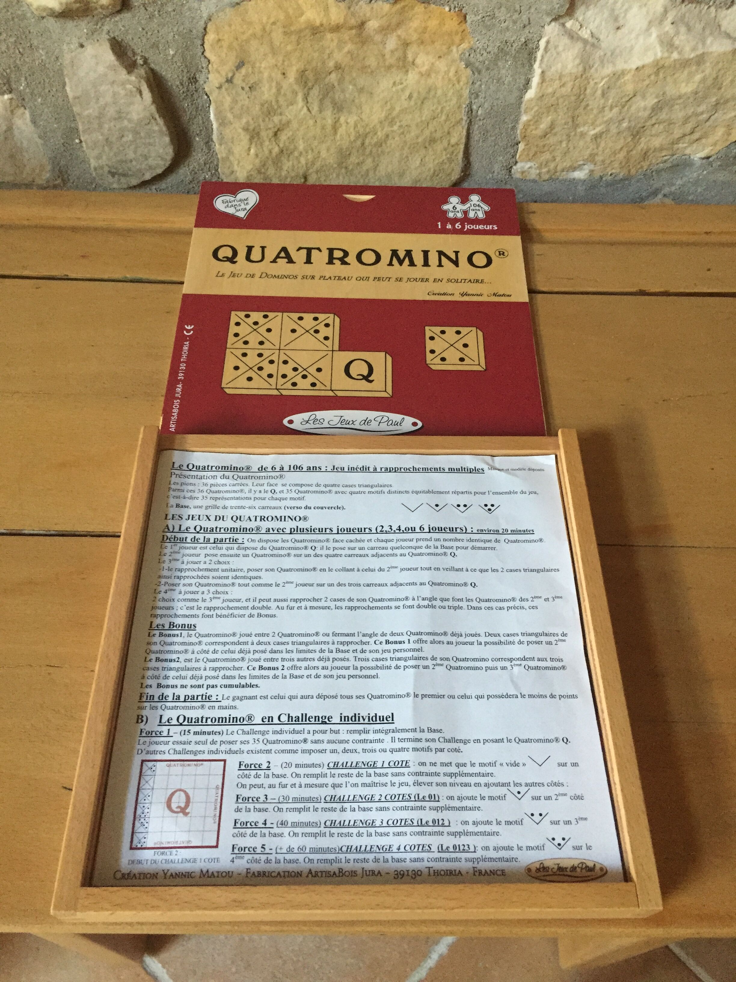 All-wood Quatromino game