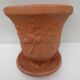Duo of decorated terracotta wall flowerpots