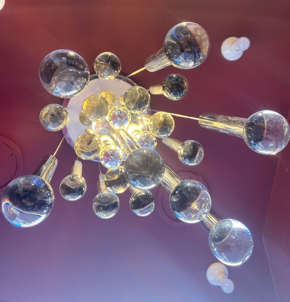 Chrome and glass chandelier by Gaetano Sciolari, 1960s