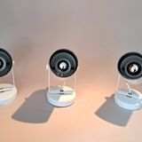 3 white lacquered metal wall lights from the 1970s.