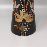 1970s brown vase ceramic by SIC hand-painted. Made in Italy