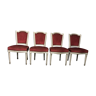Suite de 4 chaises Louis XVI rouges