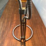 German table lamp from the mid-century space age, glass and chrome, 1960s.