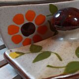 Ceramic wall pot flowers 1970