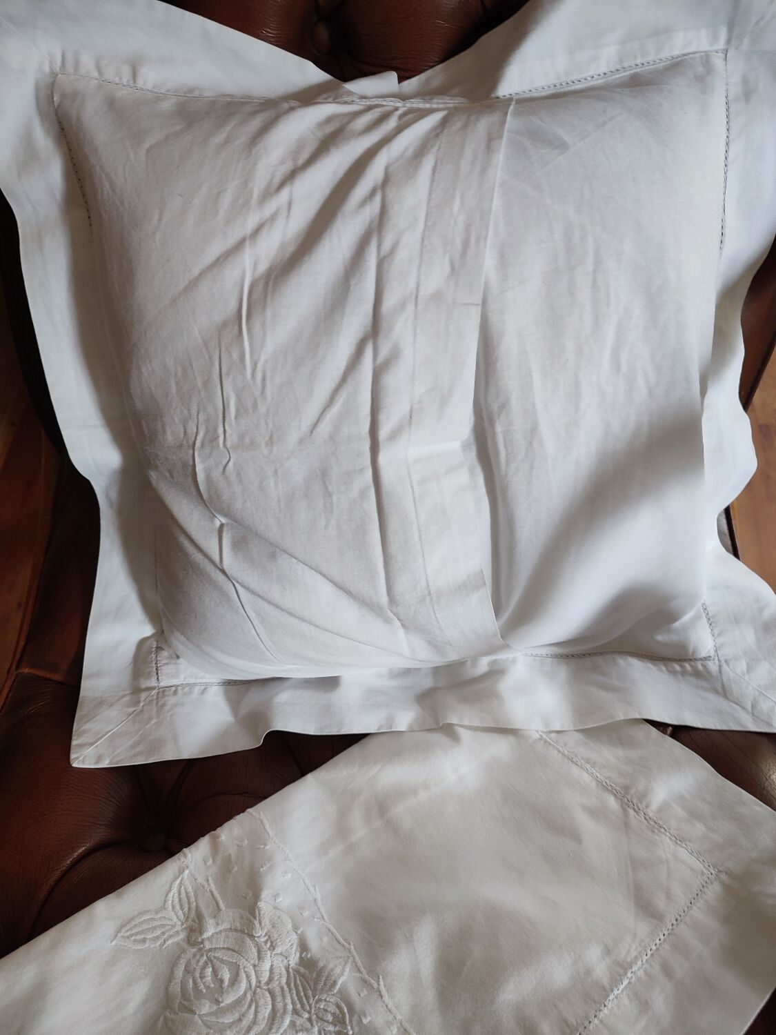 2 white embroidered cushion covers from Nimbus