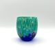 Set of 6 blown glass glasses from Venice with Effetre Murano murrine.