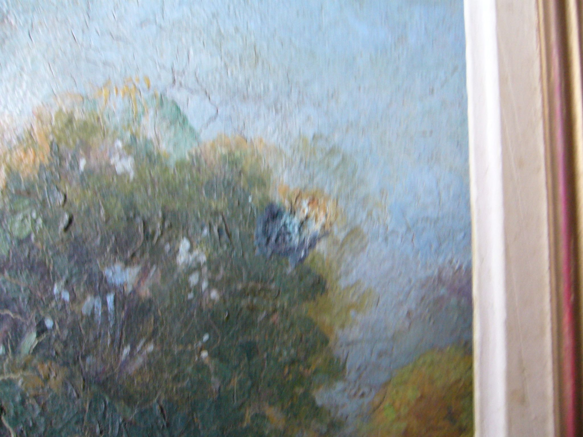 Tableau huile sur toile ancienne signée "paysage campagnard"