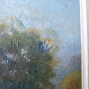 Tableau huile sur toile ancienne signée "paysage campagnard"
