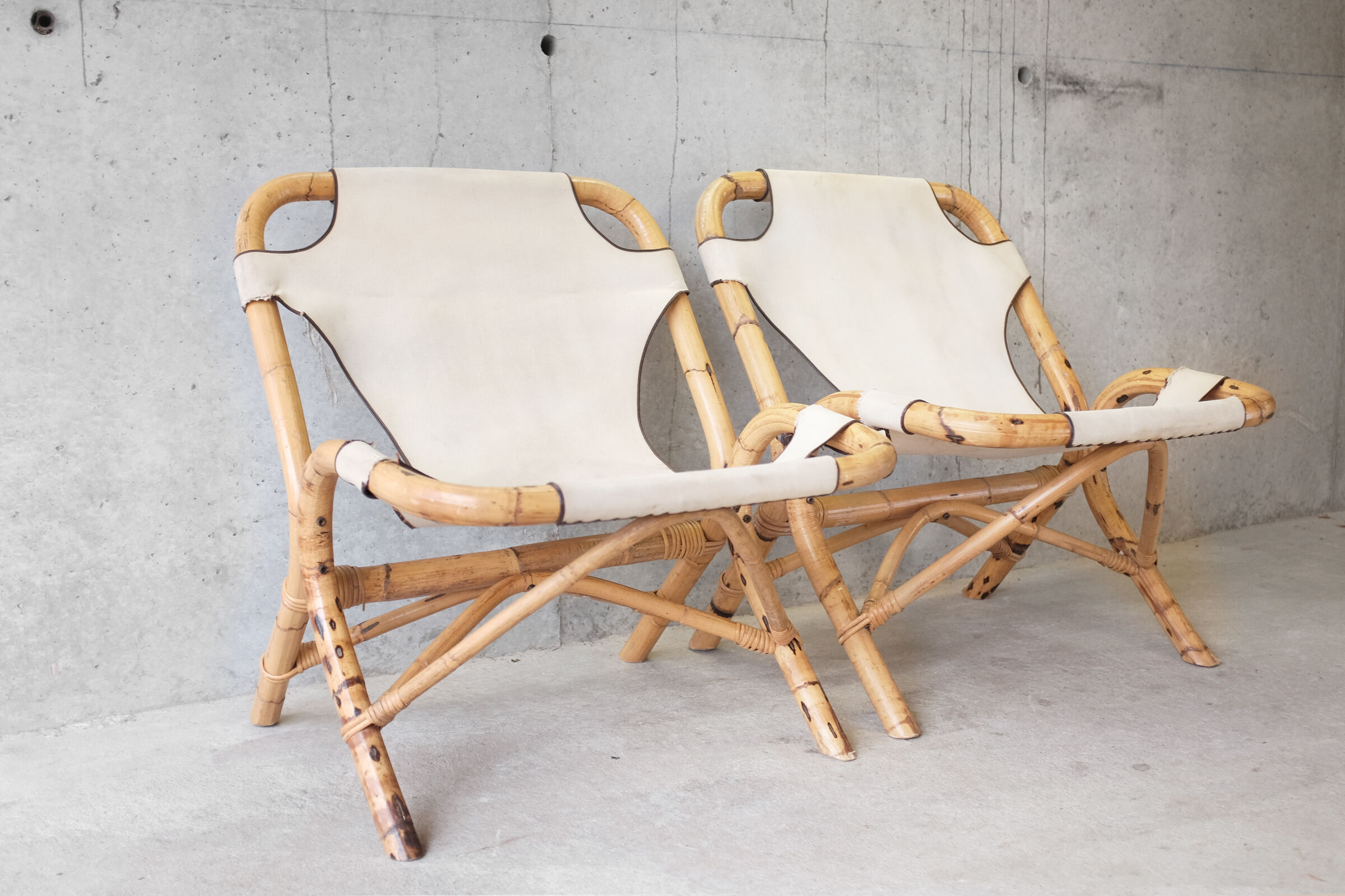 Pair of armchairs Rohe Noordwolde rattan, bamboo, 50