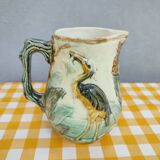 Wasmuel style slip pitcher heron decoration