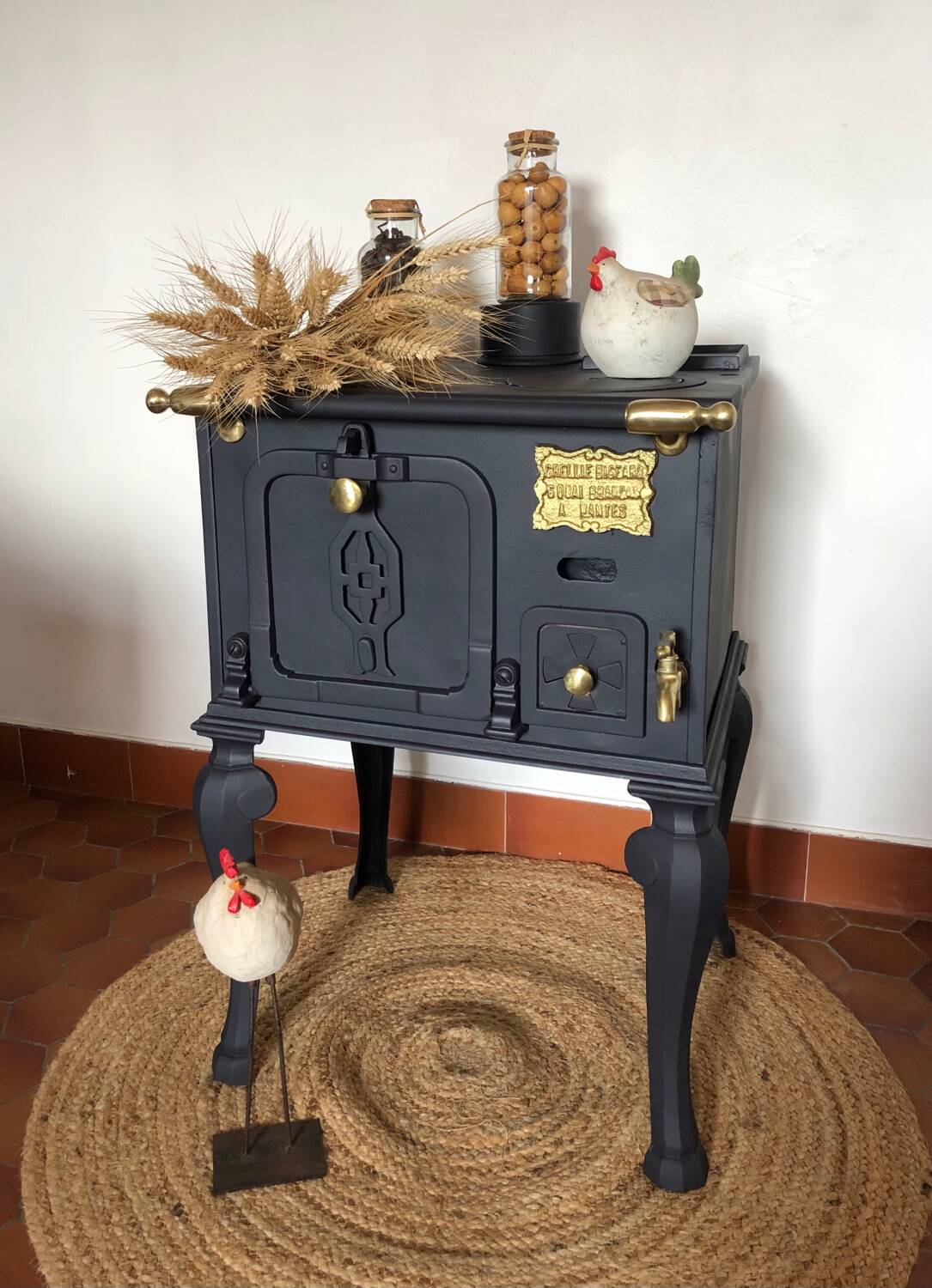 Antique cast iron stove stove