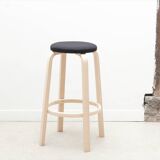 Alvar Aalto 64 stool in black and birch for Artek