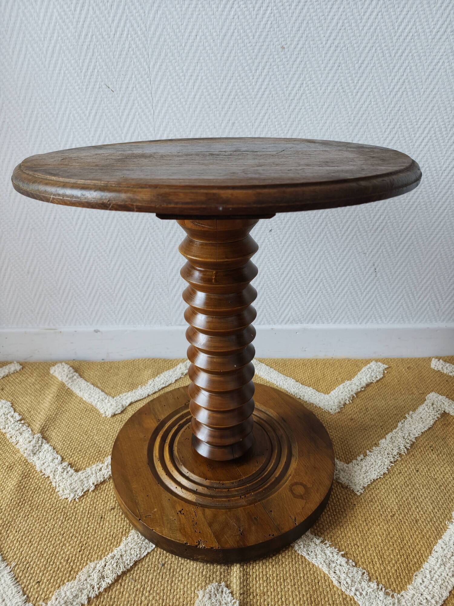 Wooden turned gueridon in the style of Charles Dudouyt – 1940s-50s