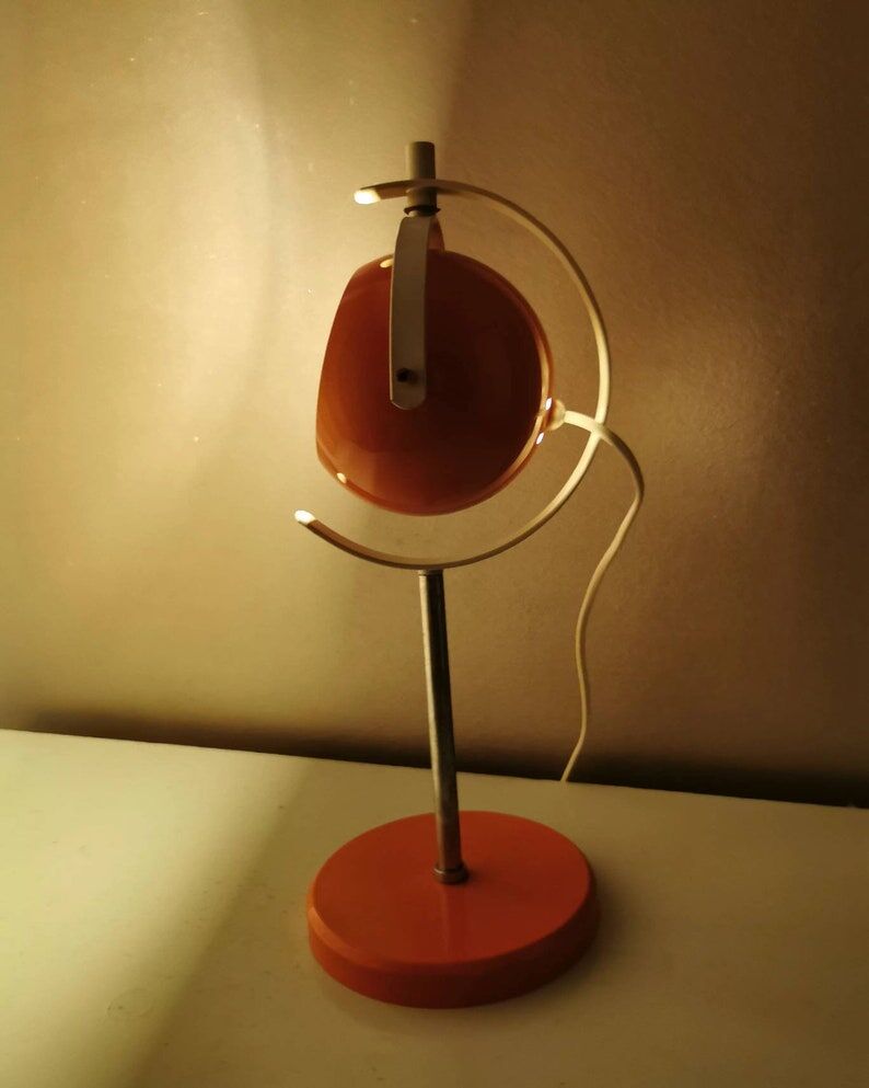 Vintage orange lamp space age, eyeball, 1970