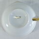 Green and gilded LIMOGES porcelain cup and cup lunch