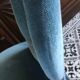 Blue heater with fringed medallion shape