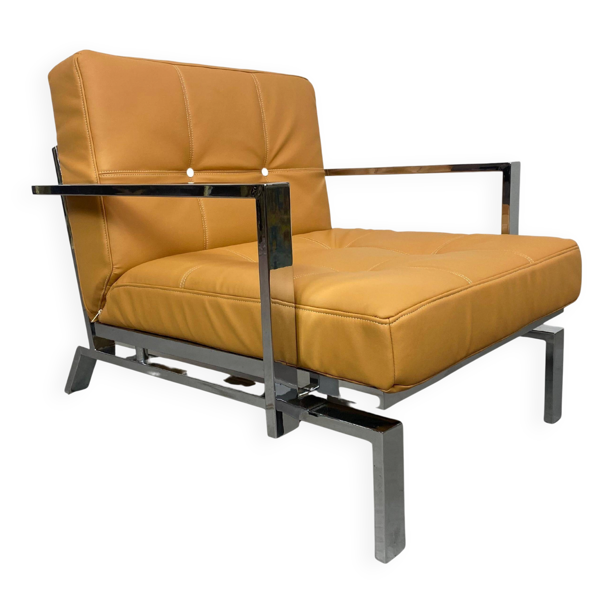 Fauteuil lounge design milieu du siècle - Studio beige
