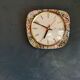 Vintage rectangular silent wall pendulum clock "FFR red flowers"