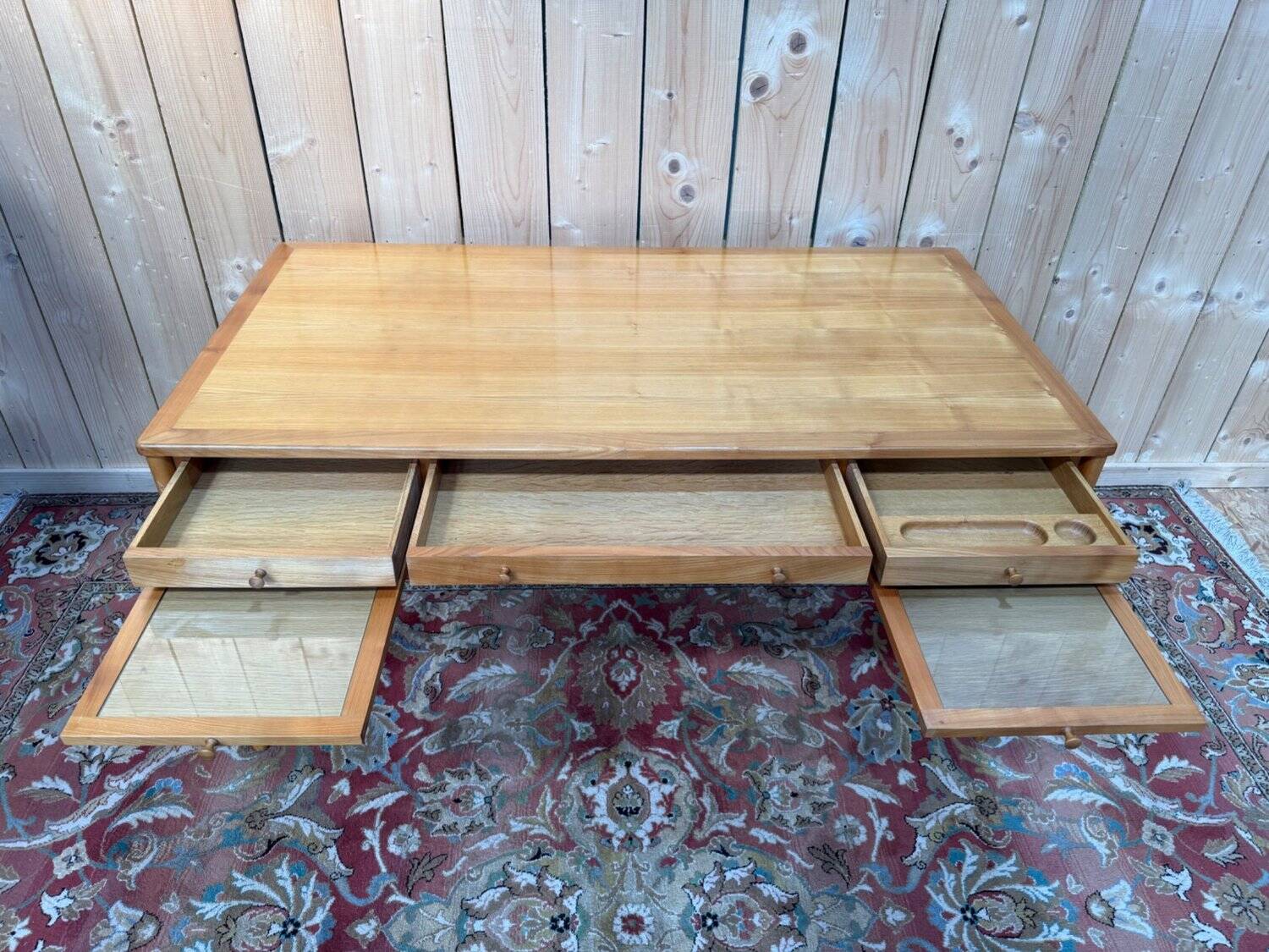 Flat desk – Scandinavian Style – Attributed to Petersen Bernt – Walnut and Oak