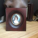 Miniature on ivory - young woman Empire era - Signed Jan