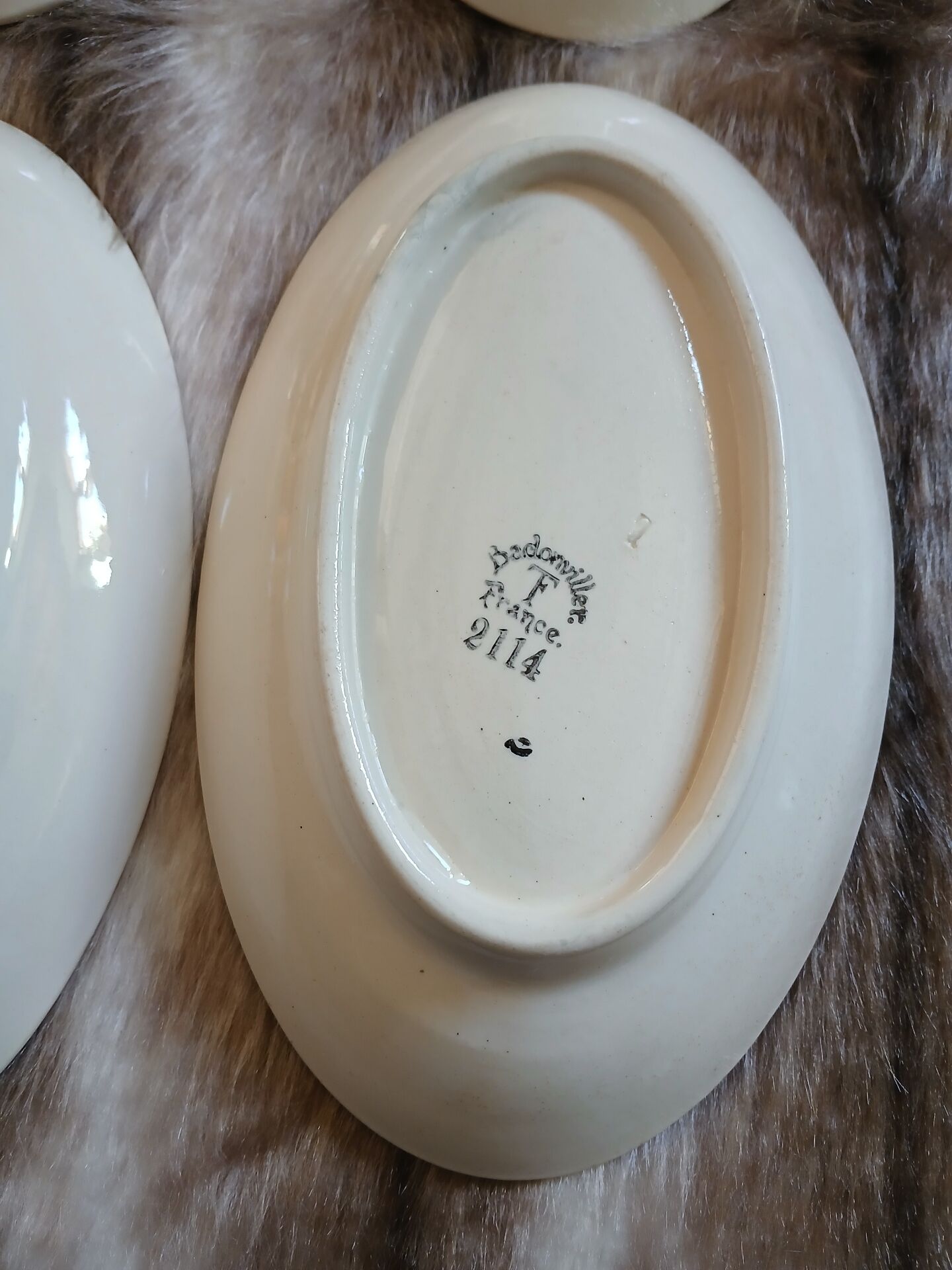 4 antique dishes in ironstone from Badonviller