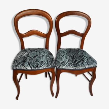 Two Louis Philippe chairs re-labeled "Reptiles"