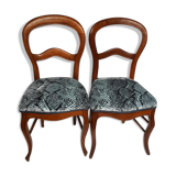 Two Louis Philippe chairs re-labeled "Reptiles"