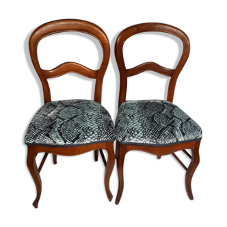 Two Louis Philippe chairs re-labeled "Reptiles"