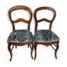 Two Louis Philippe chairs re-labeled "Reptiles"