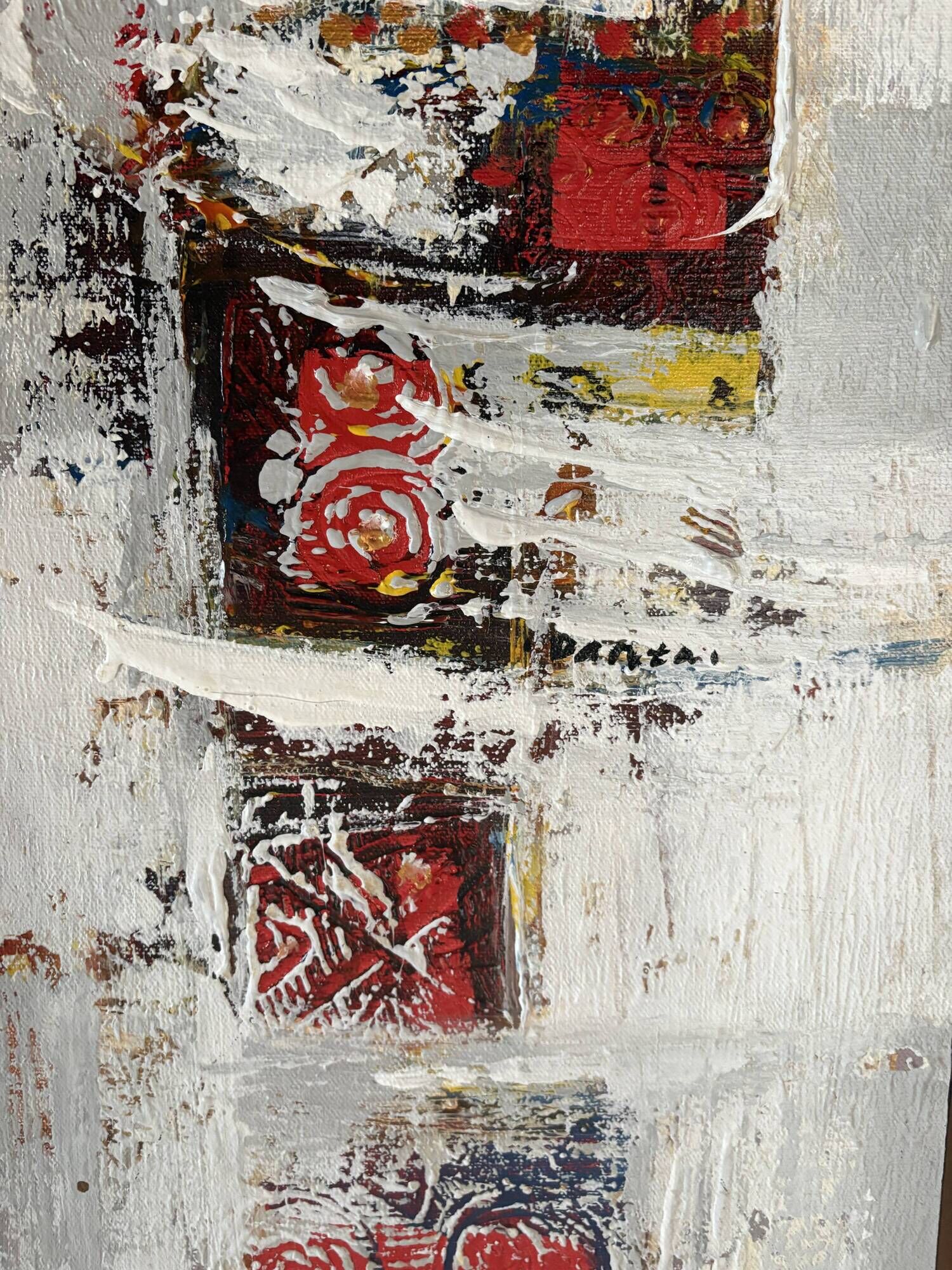 Contemporary abstract painting – danta “the narrow column iii” – 100x30 cm
