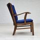 1960s, Danish easy armchair by Fritz Hansen, wool fabric, beech wood.