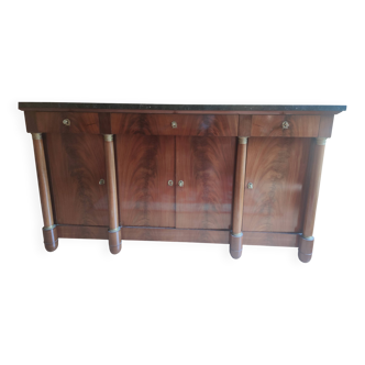 Empire period sideboard in mahogany and black marble