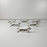 Set of 6 antique silver-plated horse-shaped knife holders
