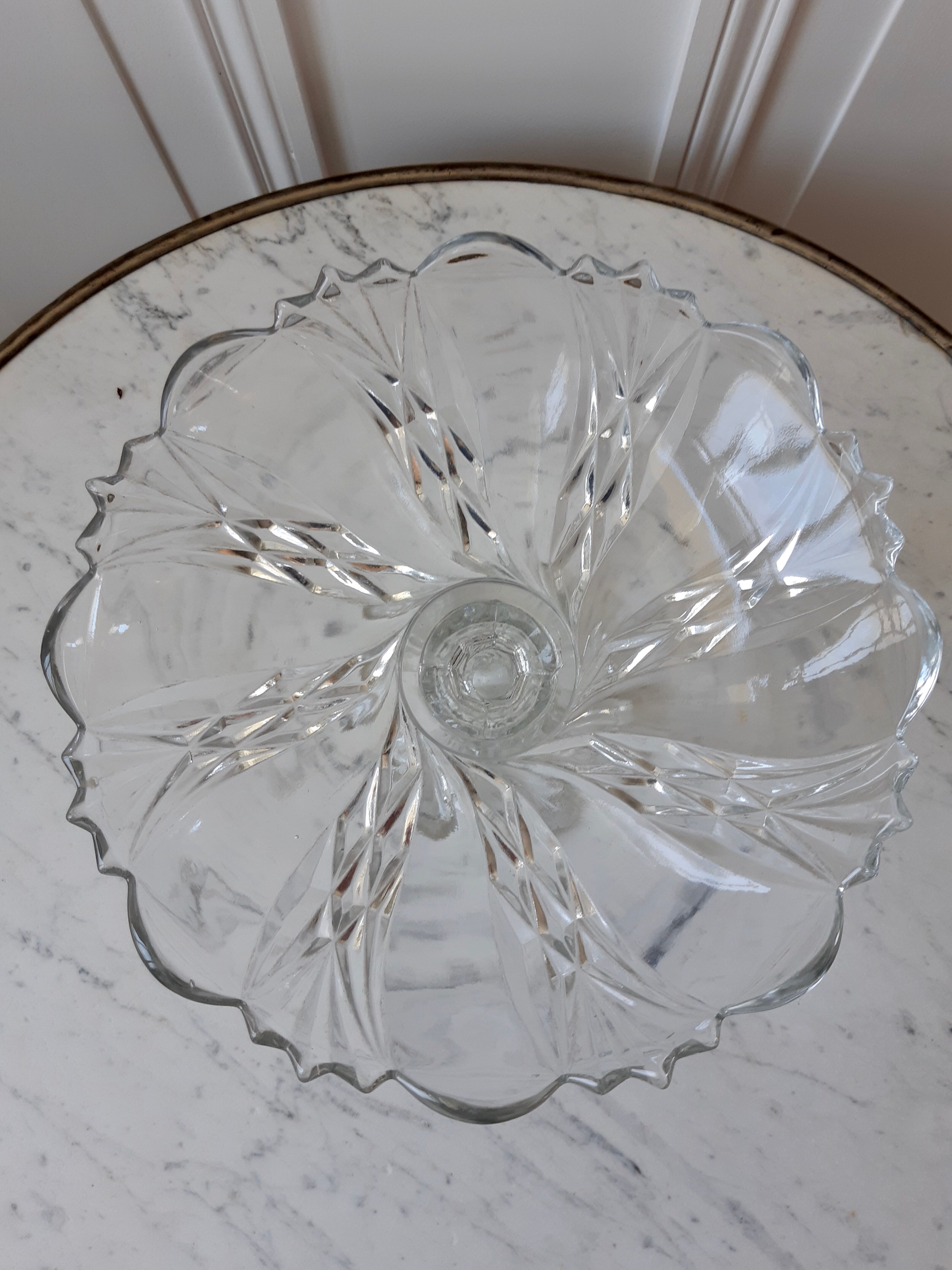 Portieux crystal fruit cup signed 50s