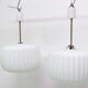 Paire de suspensions en verre opaline Vintage, bloc de l’est 1970