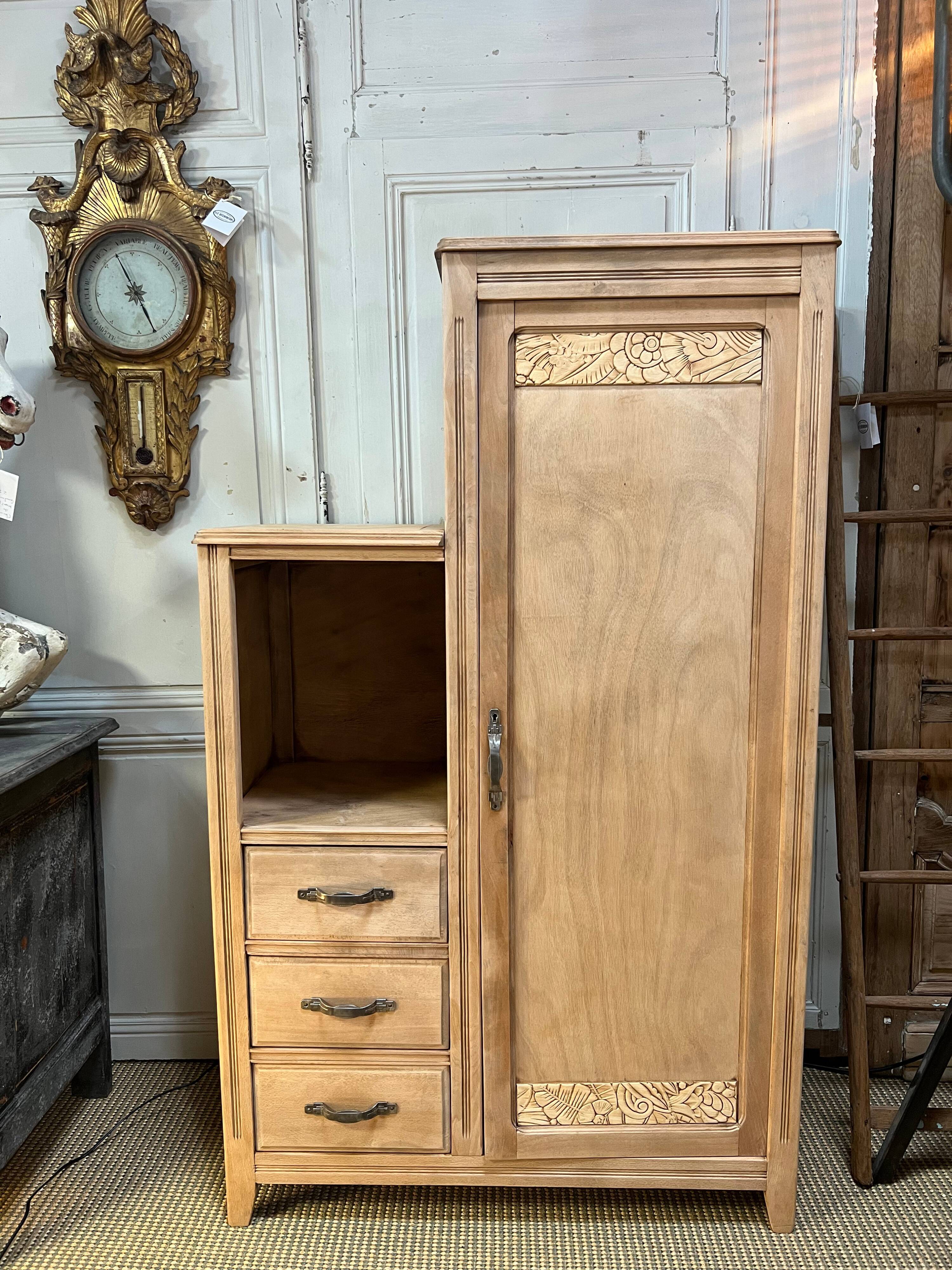 Asymmetrical vintage Art Deco wardrobe