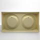 Italian UFO Wall Mirror, Flexible Ivory Plastic, Vintage Space Age Design,