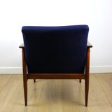 Vintage navy blue easy chair, 1970s