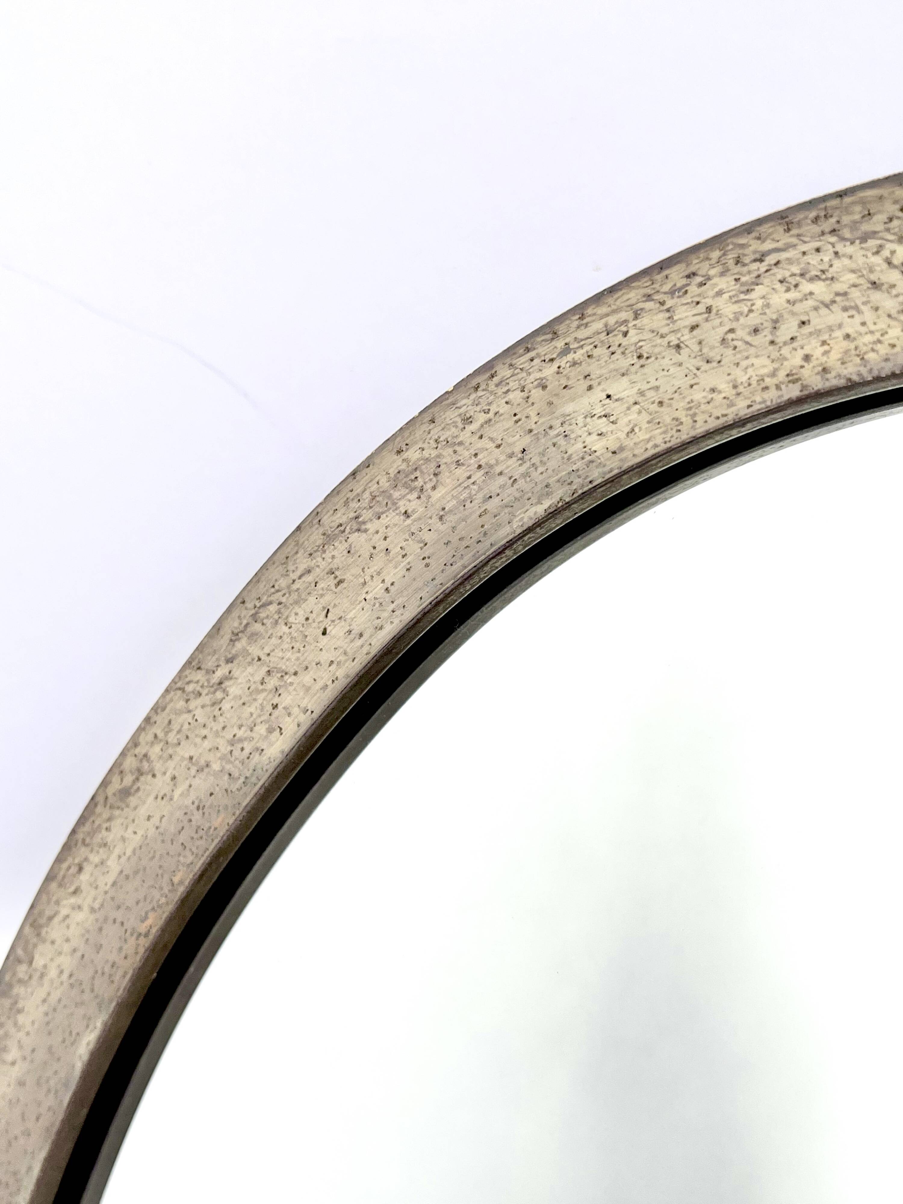 Oval Patinated Bronze Mirror 1950