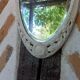 Oval mirror Art Deco patinated linen