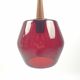 Mid century glass and teak pendant lamp, 1970s