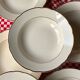 7 ivory and gold deep plates Villeroy and Boch Mettlach