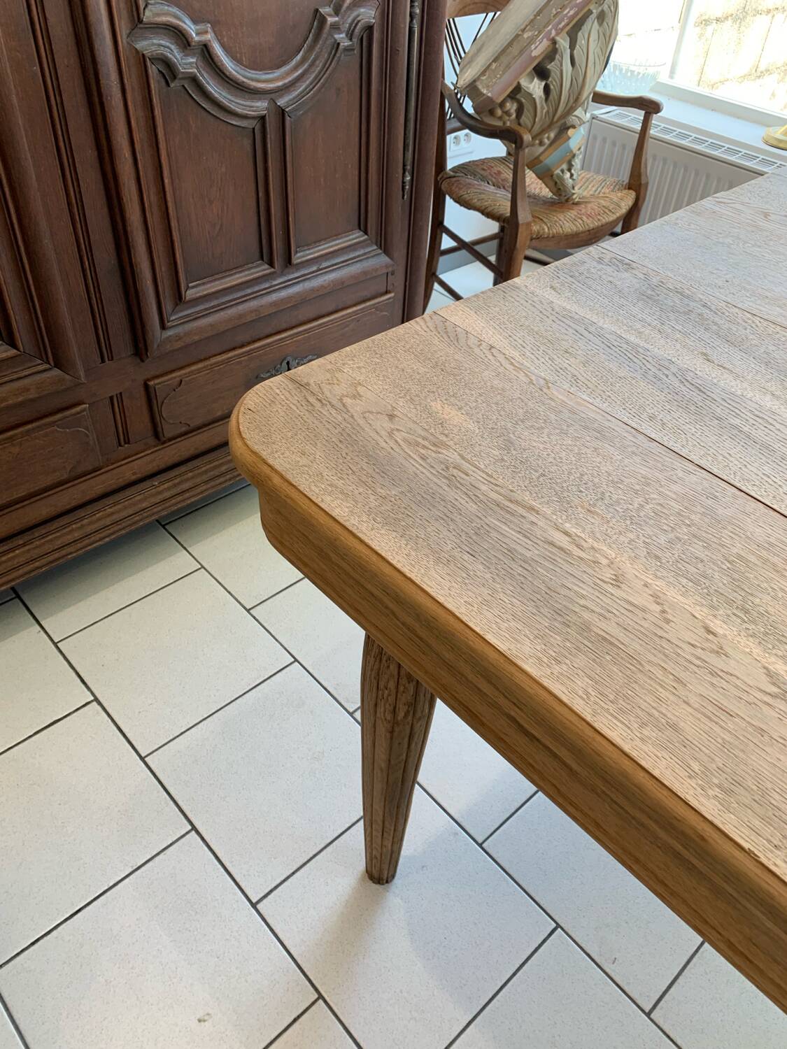 Art Deco Raw Solid Oak Table