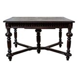 Antique Rectangular Oak Dining Table, 1890s