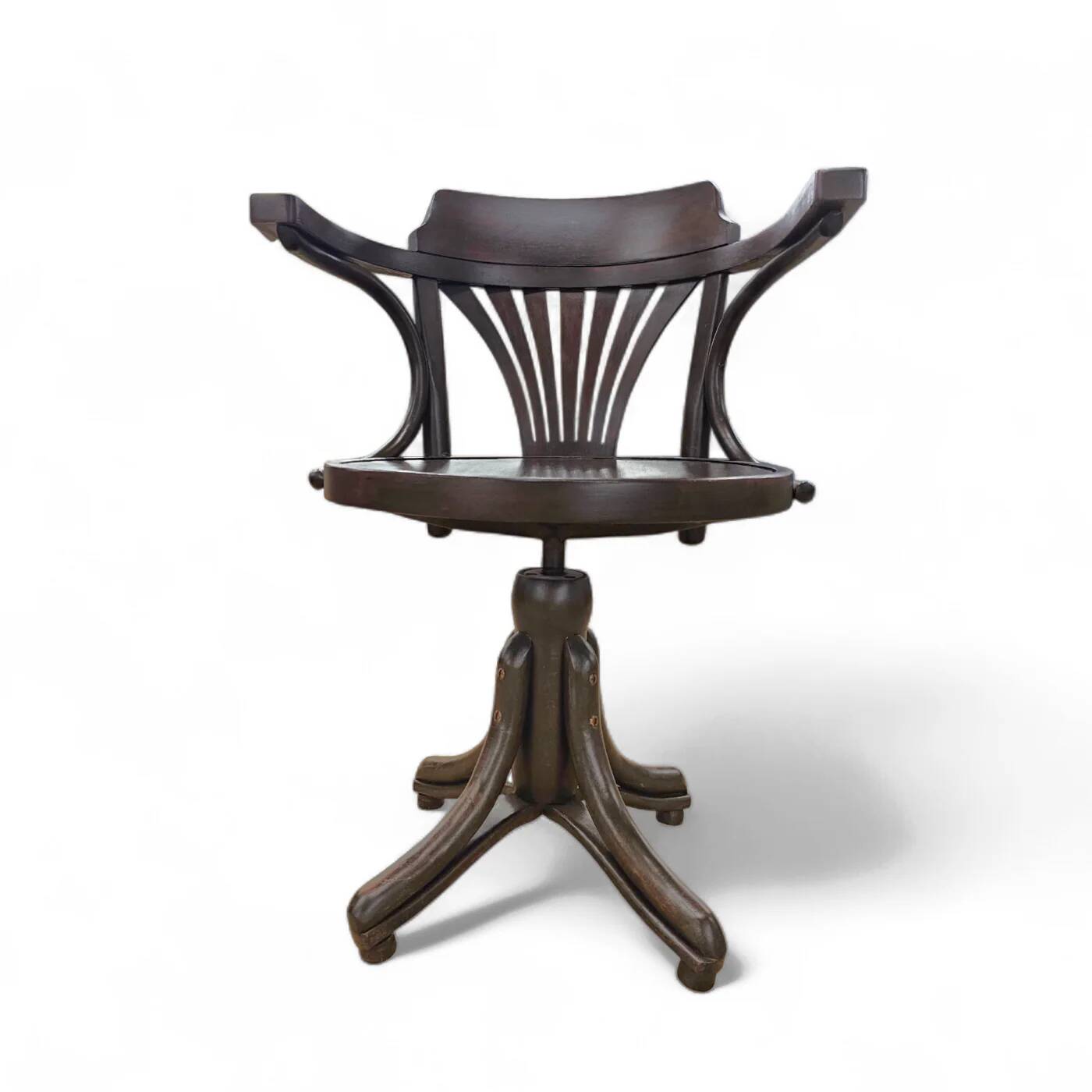 Chaise de bureau pivotante en bois cintré de style sécession viennoise / Art Nouveau