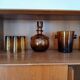 8 pièces en verre bullé
