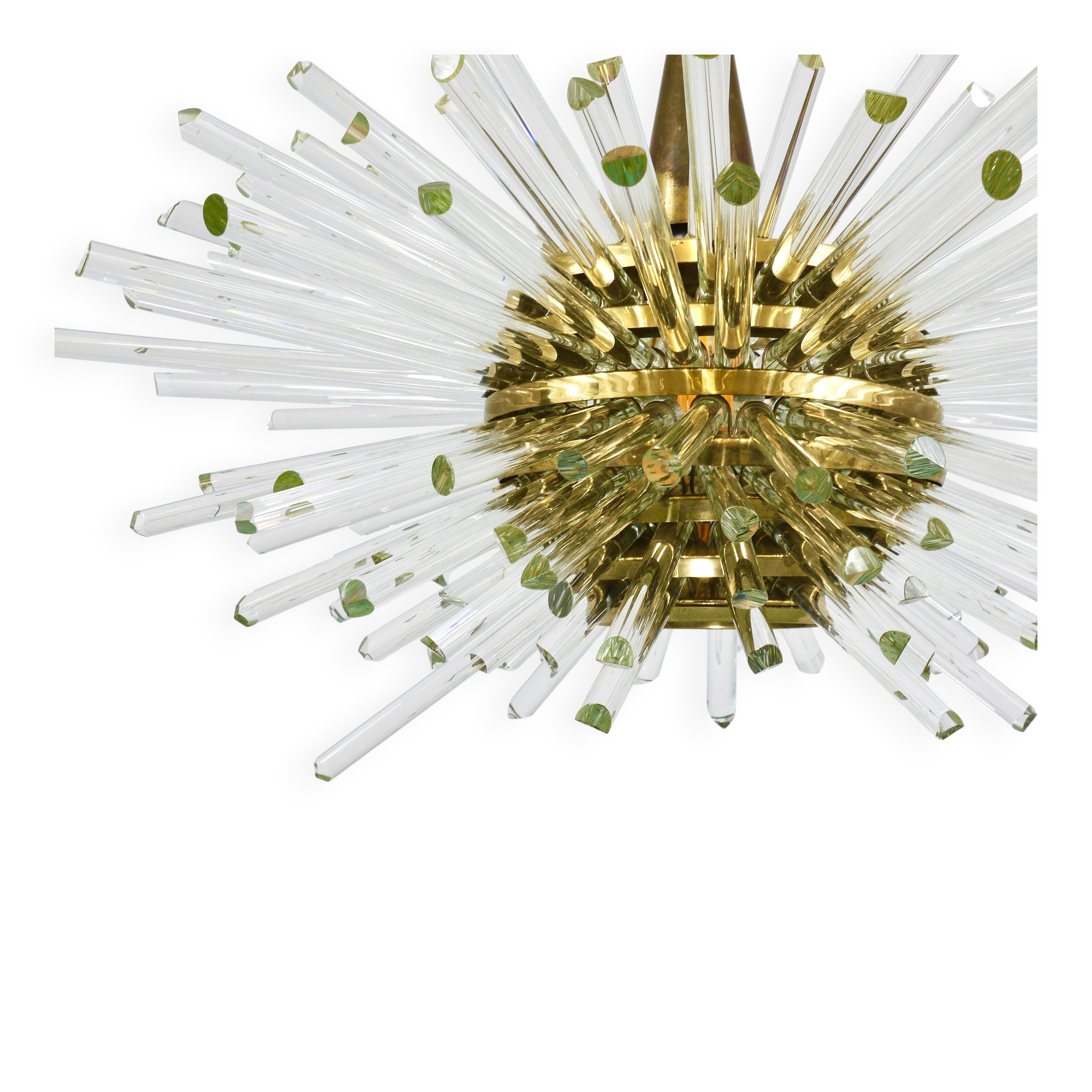 Lustre Bakalowits Miracle Sputnik en laiton avec tiges en verre cristal, années 1960