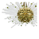 Lustre Bakalowits Miracle Sputnik en laiton avec tiges en verre cristal, années 1960