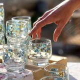 6 forget-me-not glasses